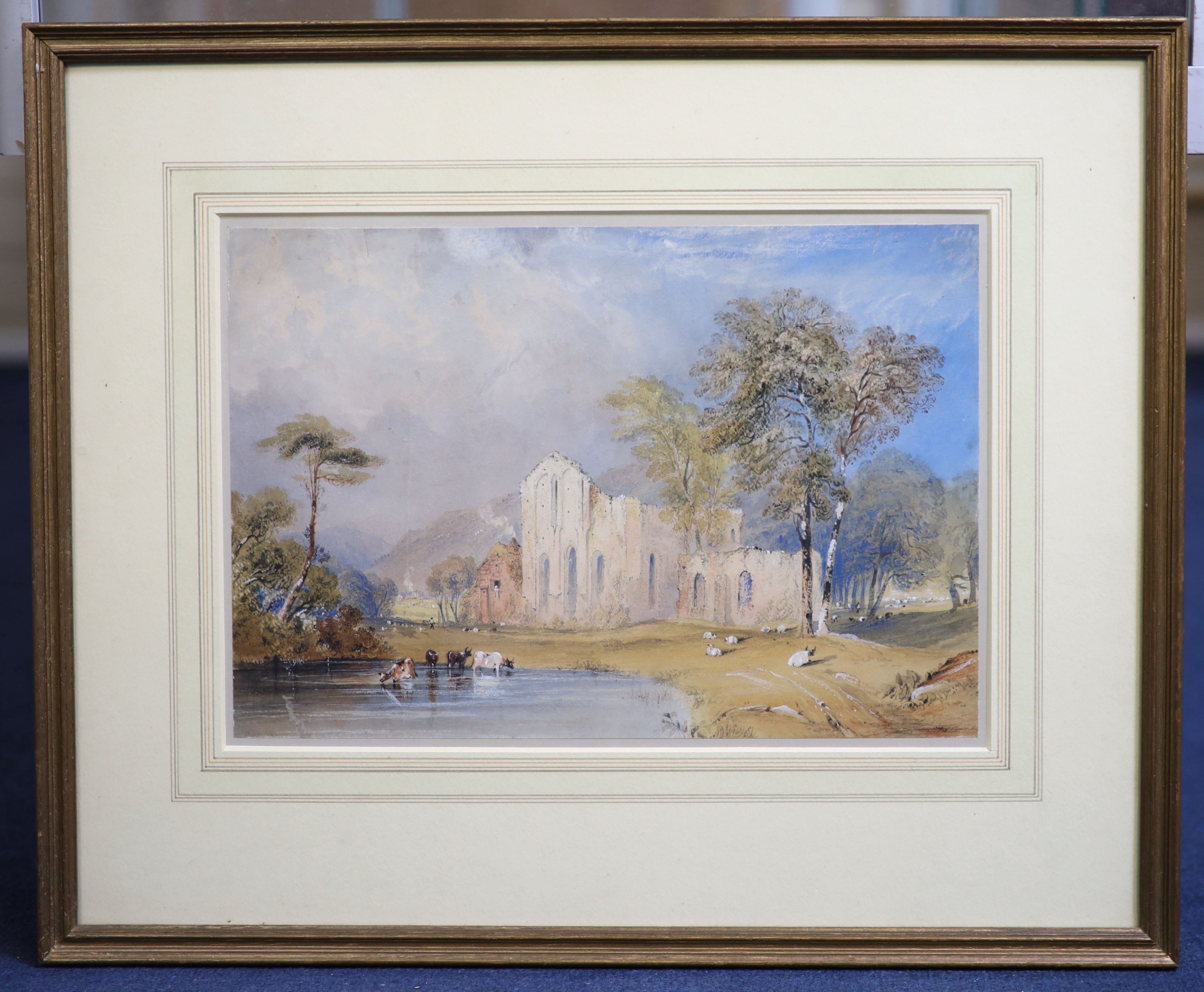 Newton Smith Limbird Fielding (1799-1856), Valle Crucis Abbey, Watercolour, 23 x 34cm.